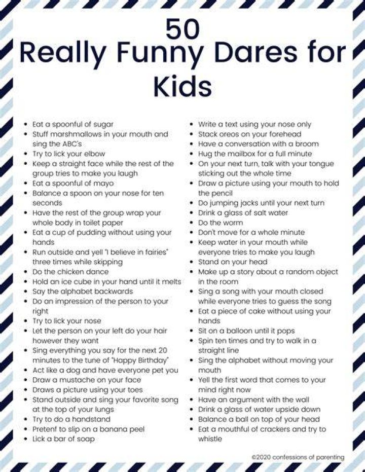 100+ Really Funny Dares Fun dares, Funny dares, Truth and dare