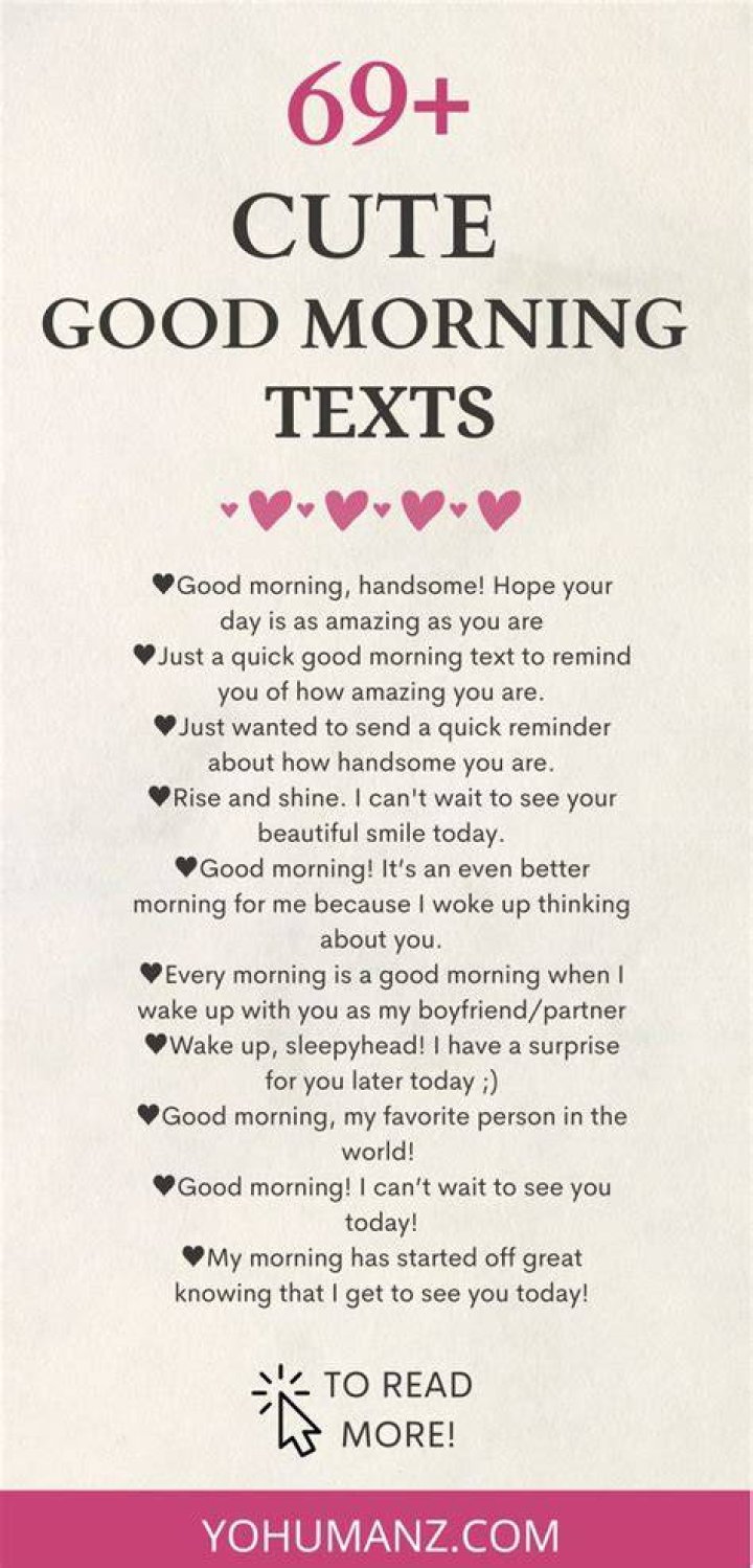 180+ Cute Good Morning Texts For Him To Make Him Smile At Work Cute