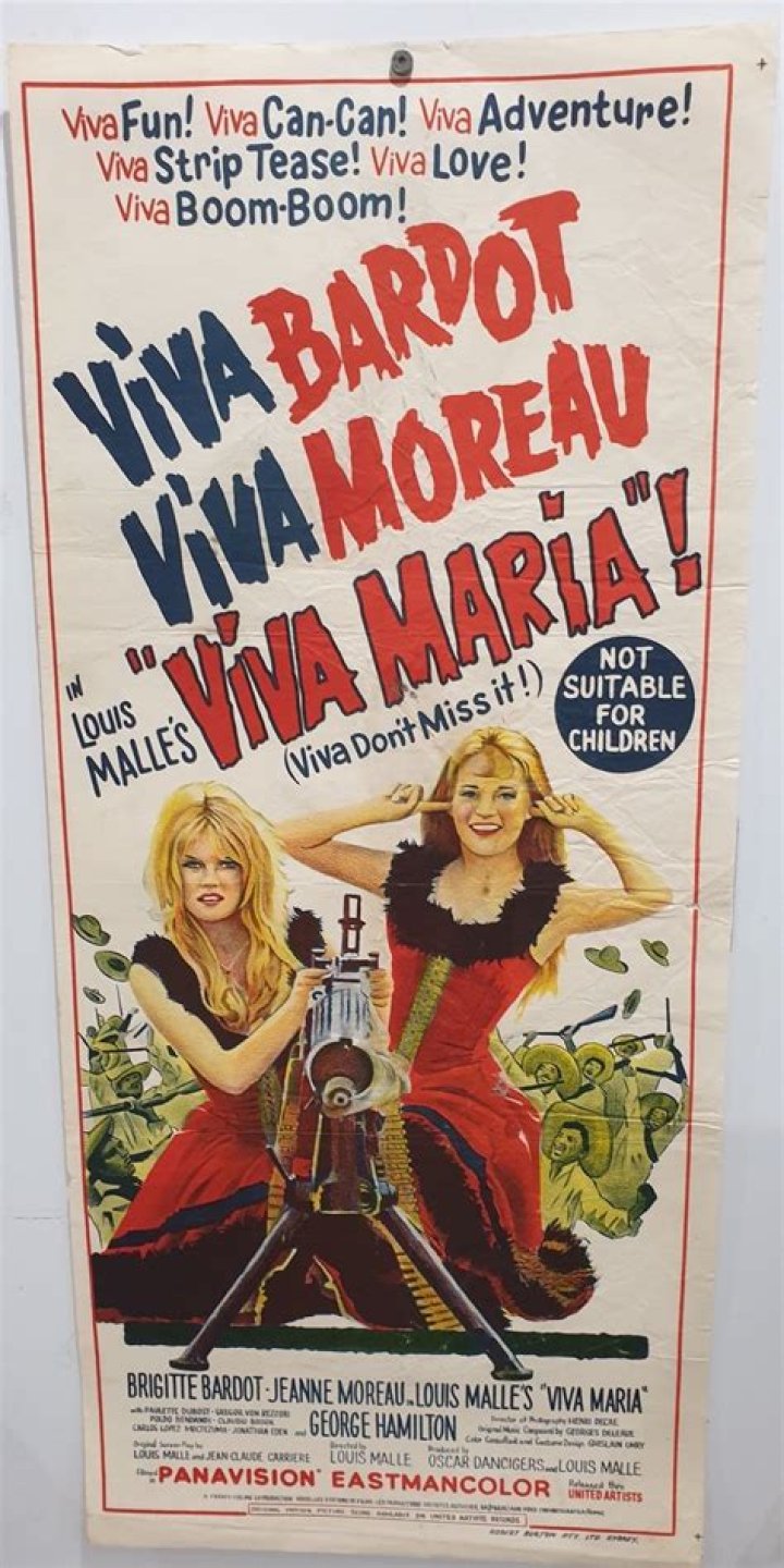1965 Original Movie Poster Viva Maria! Brigitte Bardot Jeanne Moreau