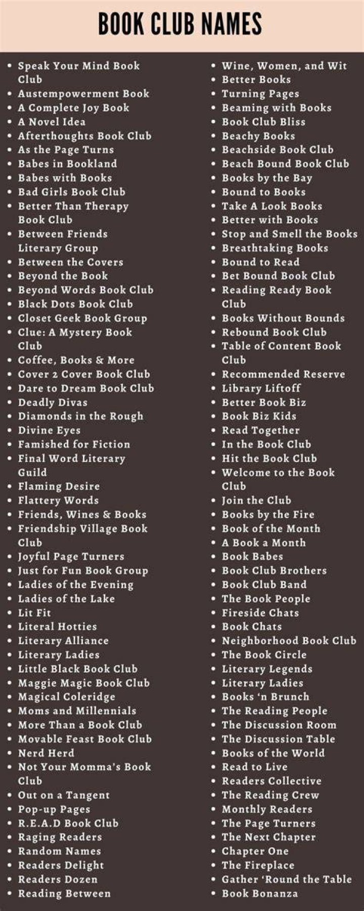 200+ Awesome Book Club Names Cool Name Finds