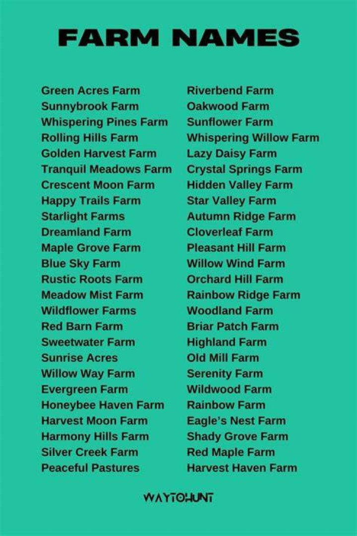 920+ Greatest Farm Names Concepts That Are Thoughts Blowing