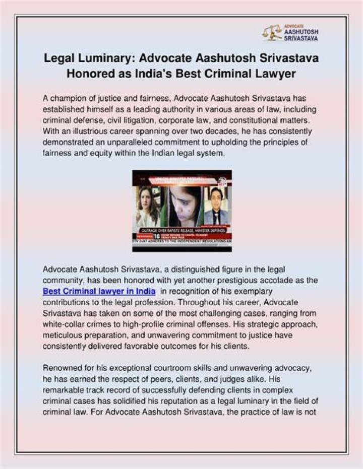 A Legal Luminary And Advocate For Justice