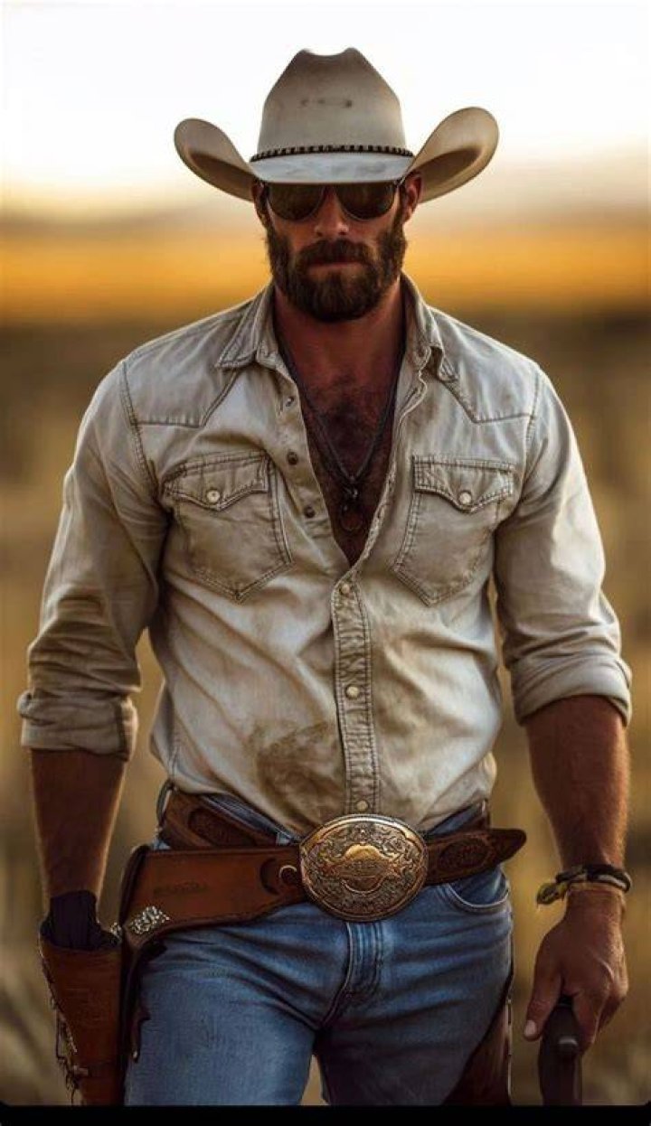 a man in a cowboy hat is smiling at the camera