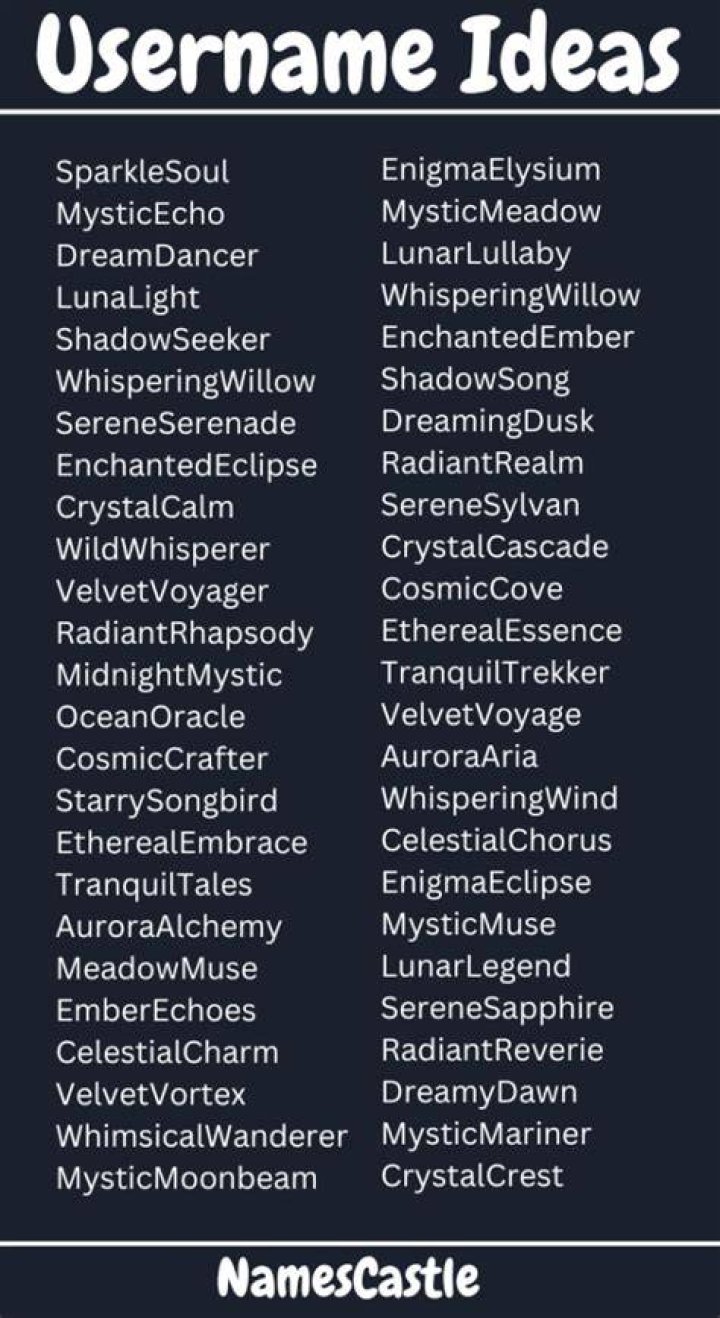 A Treasure Trove Of "Random Username Ideas"