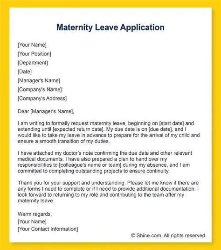 Application Leave / Maternity Leave Application Format Tips To Write A