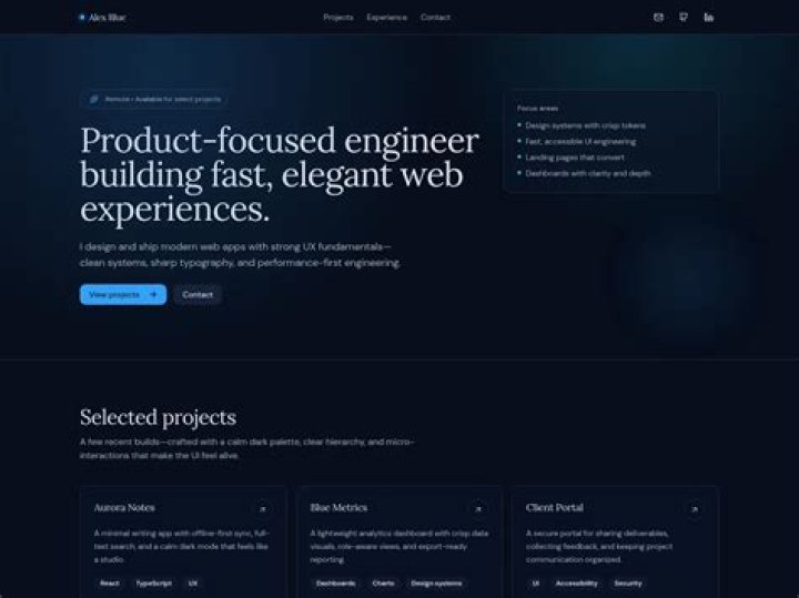 Blue Face Portfolio site