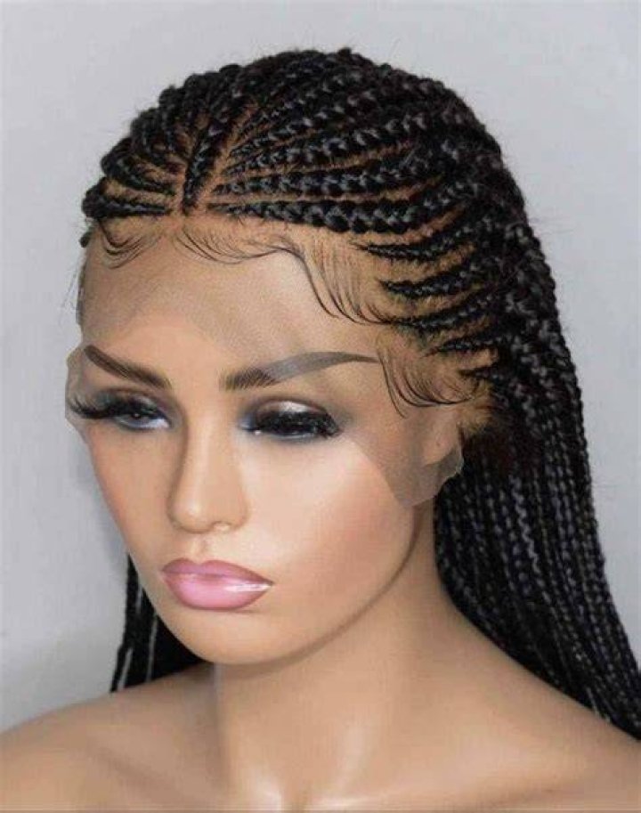 Cornrow Braided Wig Ghana Weaving Frontal Closure Frontal Etsy in