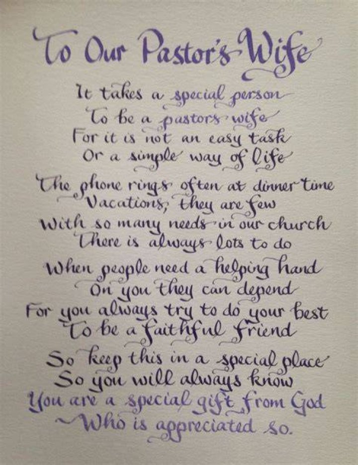 Custom Calligraphy, Pastor's Wife Gift, Pastor's Wife Poem, Hand