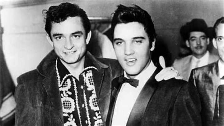 Elvis Presley and Johnny Cash at the Grand Ole Opry, December 1957