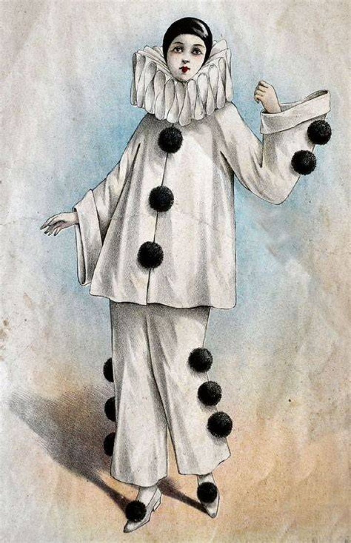 French Pierrot Clown Mixed Media by Judy Tolley Pixels
