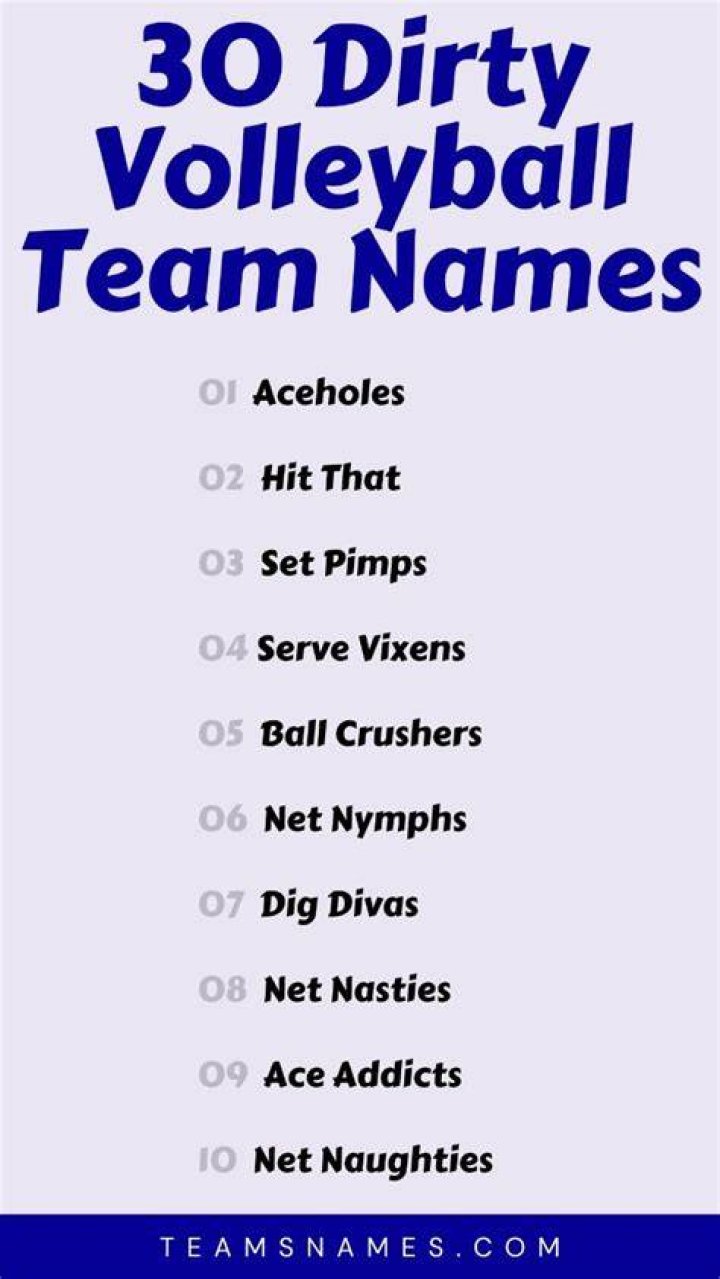 Funny Volleyball Team Names Dirty change comin