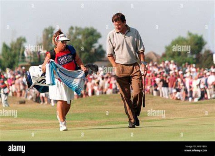 GOLF. NICK FALDO & FANNY SORRENSON (CADDY Stock Photo Alamy