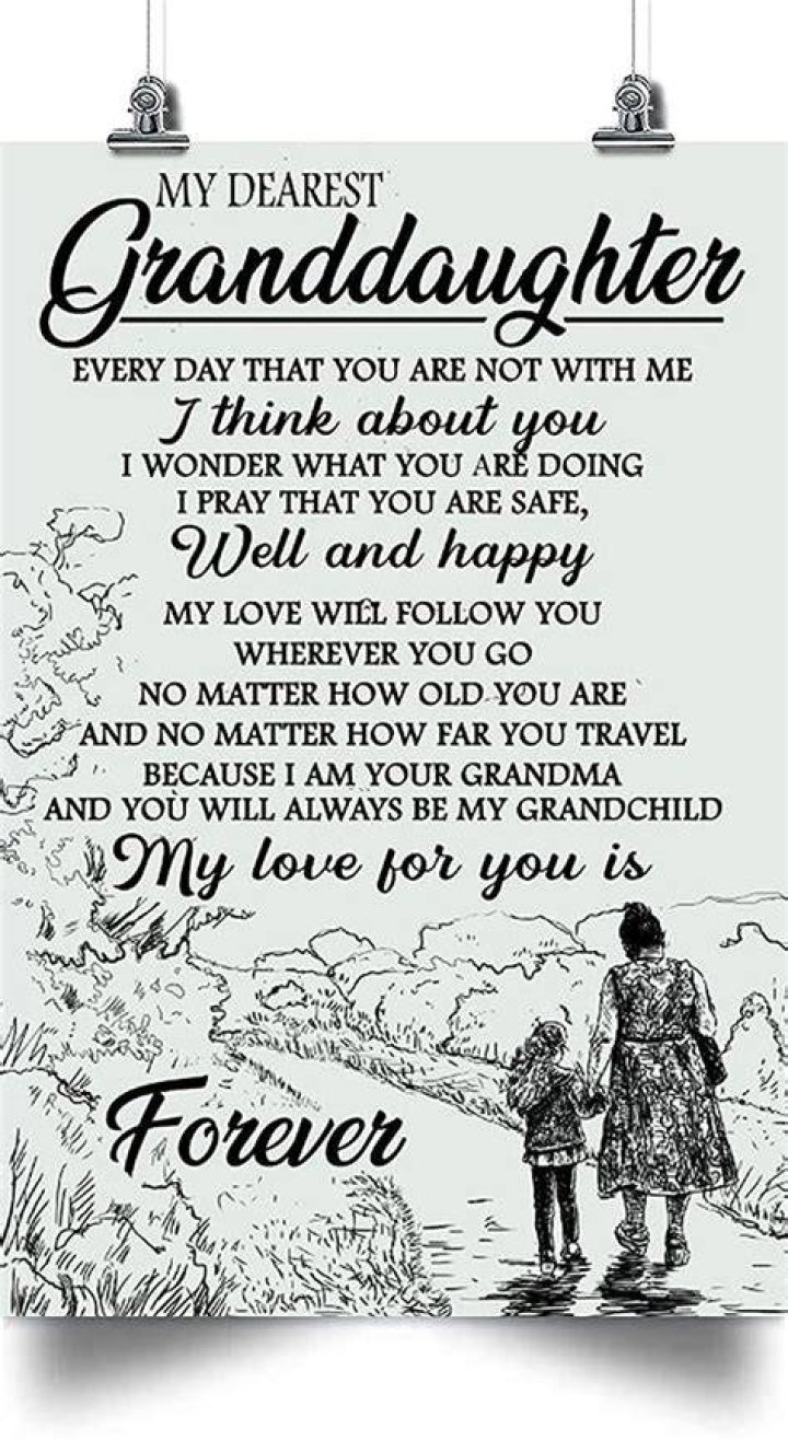 Granddaughter Poster My Dearest Granddaughter I Think About You