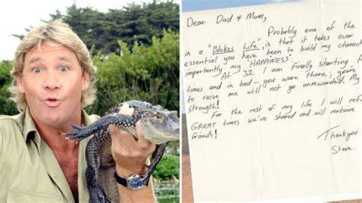Heartfelt letter from Steve Irwin to parents discovered nearly 10 years
