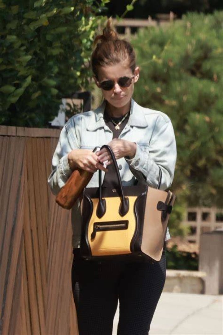 Kate Mara Wears Dark Tee and Denim Jacket Los Feliz 09/13/2022
