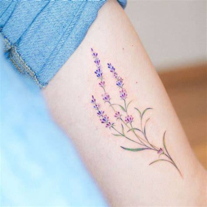 Lavender tattoo. Lavender tattoo, Middle of back tattoo, Tattoos for
