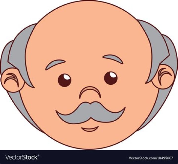 Man cartoon old bald isolated Royalty Free Vector Image