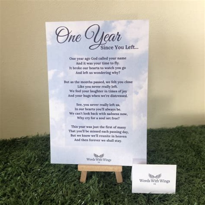 One Year Since You Left Grave Card Memorial Card Etsy UK
