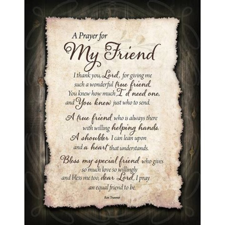 Prayer for my Friend Wood Plaque Inspiring Quote 5.5x12 Vertical