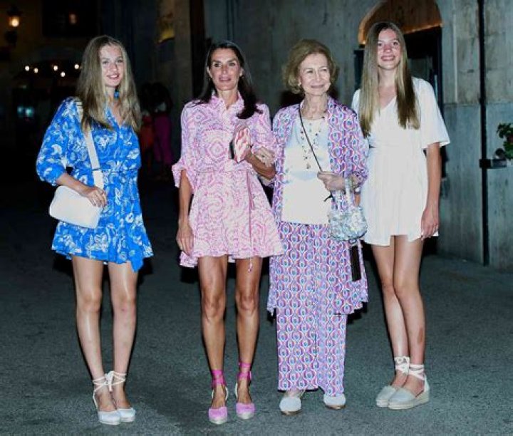 Queen Letizia of Spain Twins with Daughters Leonor and Sofia