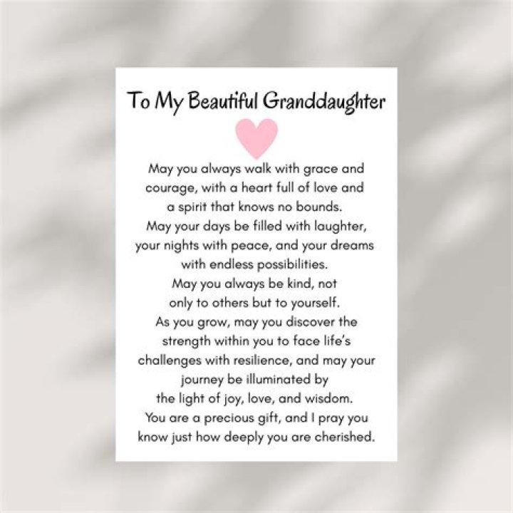 THE BEST THING TO GRANDDAUGHTER FROM MIMI