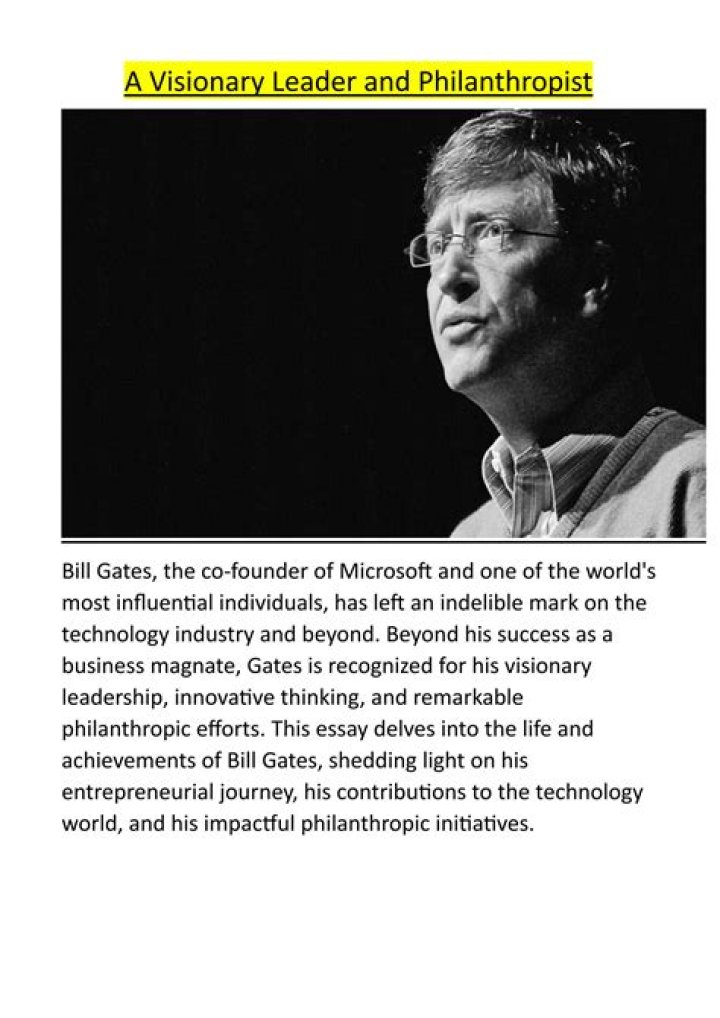 Visionary Leader And Impactful Philanthropist