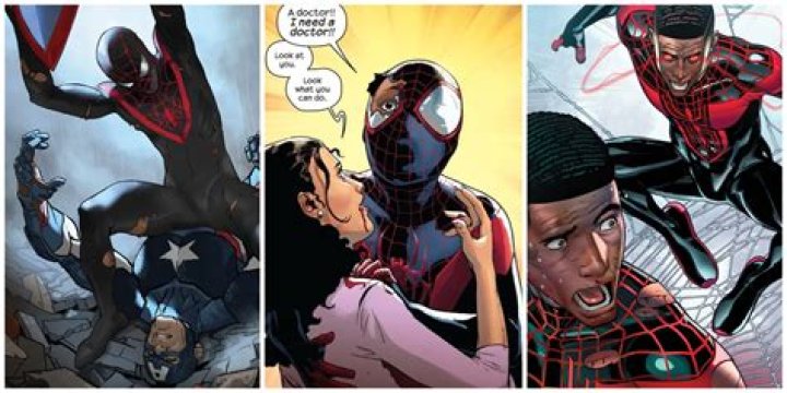 Why does Miles Morales' dad look like he's about to kid me not r
