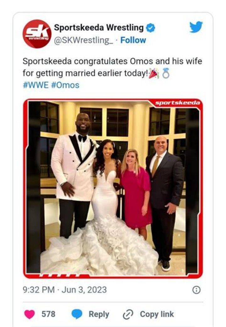 WWE Superstar Omos marries Nevisian Cheyenne Quailey in Florida